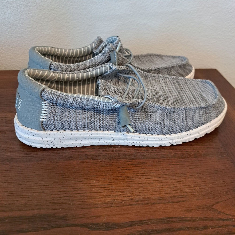 Hey Dude Wally Stretch Sox Grey Mens Slip On Loafers 41898-030 Size 13